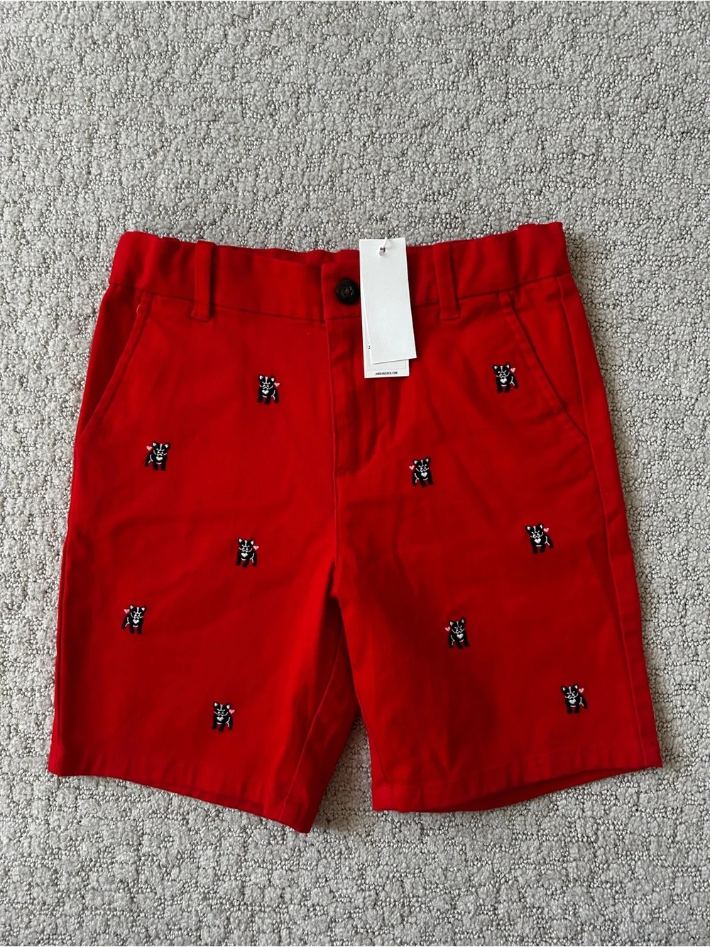 Janie & Jack Bundle Lot Shorts Boys 8 Casual Adjustable Waist Pockets Red Pink